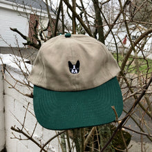 Load image into Gallery viewer, ‘Bonnie’ Boston Terrier hat - green/tan
