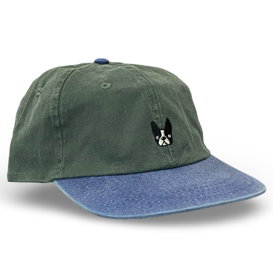 ‘Bonnie’ Boston Terrier hat - blue/green