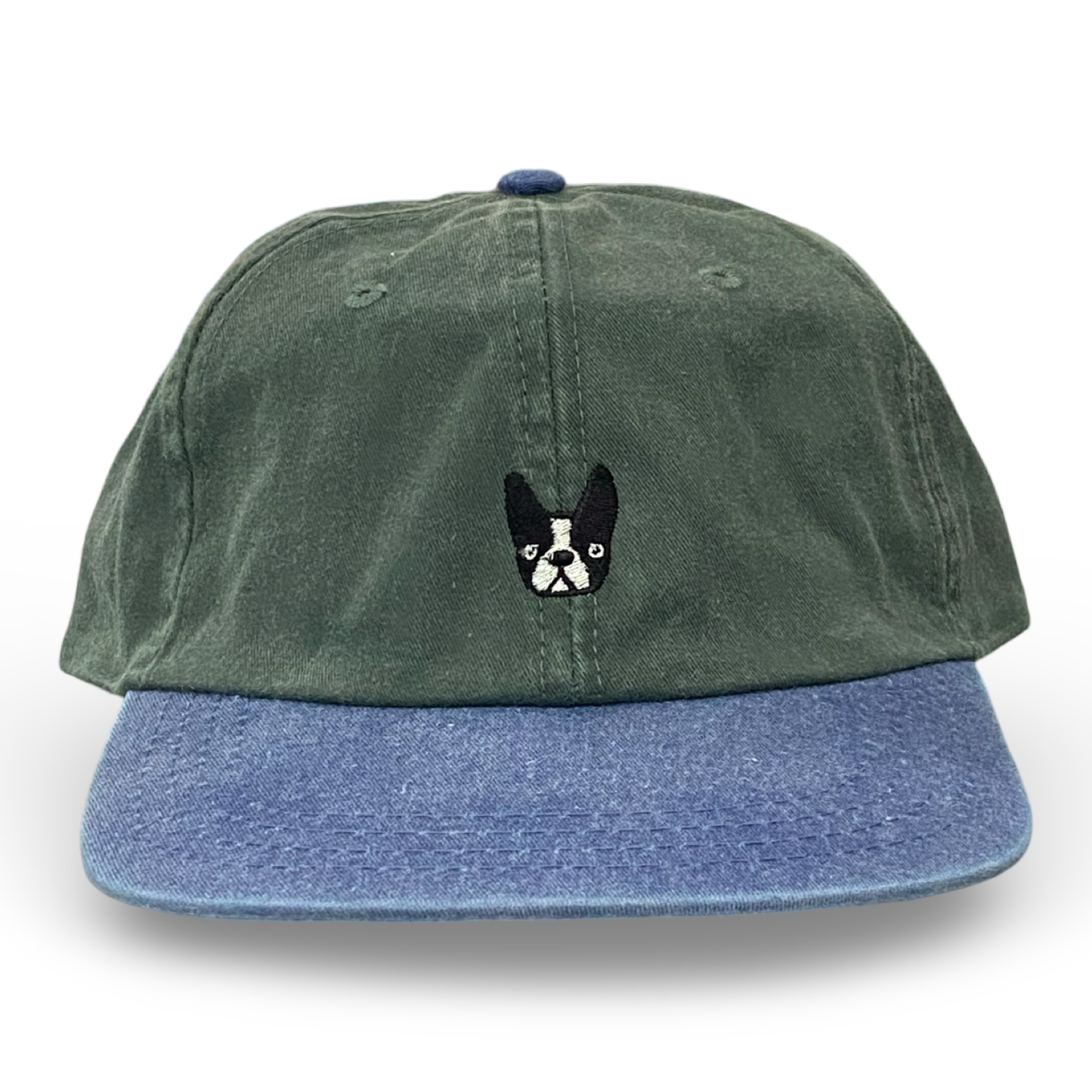 ‘Bonnie’ Boston Terrier hat - blue/green