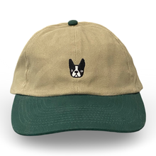 Load image into Gallery viewer, ‘Bonnie’ Boston Terrier hat - green/tan
