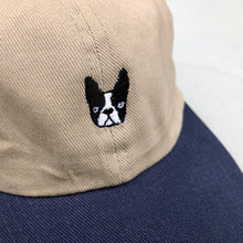 Load image into Gallery viewer, ‘Bonnie’ Boston Terrier hat - navy/tan
