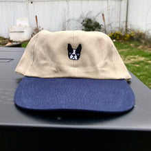 Load image into Gallery viewer, ‘Bonnie’ Boston Terrier hat - navy/tan
